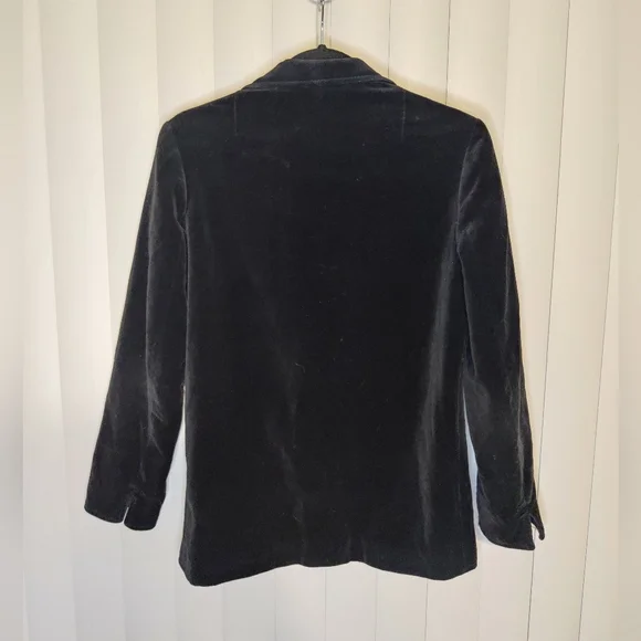Roth-Le Cover Vintage Black Velvet Blazer Size 8 - Picture 2 of 3